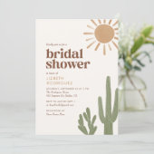 Boho Desert Cactus Brautparty Einladung (Stehend Vorderseite)