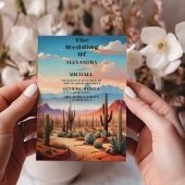 Boho Desert Cactus Illustriert Wedding Einladung