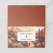 Boho Desert Cactus Illustriert Wedding Platzkarte (Außenseite Aufgefaltet)