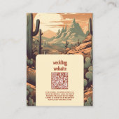 Boho Desert Cactus Illustriert Wedding QR Code Begleitkarte (Vorderseite)