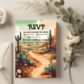 Boho Desert Cactus Illustriert Wedding RSVP Karte