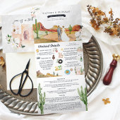 Boho Desert Cactus | Illustrierte Hochzeit Dreifach Gefaltete Einladung