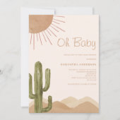 Boho Desert Cactus Oh Baby Shower Einladung (Vorderseite)
