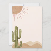 Boho Desert Cactus Oh Baby Shower Einladung (Rückseite)