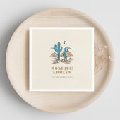 Boho Desert Cactus Retro Phoenix Arizona Wedding Serviette