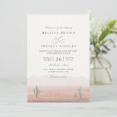 Boho Desert Cactus Rustic Elegant QR Code Wedding Einladung (Stehend Vorderseite)
