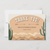 Boho Desert Cactus Rustic Southwestern Ranch Dankeskarte (Vorderseite)