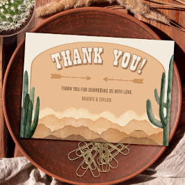 Boho Desert Cactus Rustic Southwestern Ranch Dankeskarte