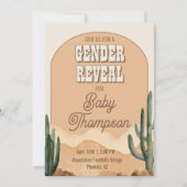 Boho Desert Cactus Southwestern Baby Gender Reveal Einladung (Vorderseite)