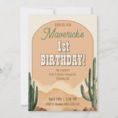 Boho Desert Cactus Southwestern Birthday Party Einladung (Vorderseite)
