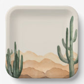 Boho Desert Cactus Southwestern Cowboy oder Cowgir Pappteller (Vorderseite)