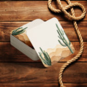 Boho Desert Cactus Southwestern Cowboy oder Cowgir Rechteckiger Pappuntersetzer