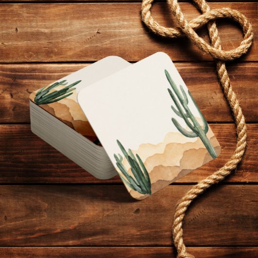 Boho Desert Cactus Southwestern Cowboy oder Cowgir Rechteckiger Pappuntersetzer