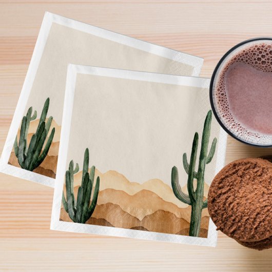 Boho Desert Cactus Southwestern Cowboy oder Cowgir Serviette