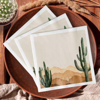 Boho Desert Cactus Southwestern Cowboy oder Cowgir Serviette