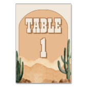 Boho Desert Cactus Southwestern Wedding or Shower Tischnummer (Vorderseite)