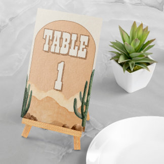 Boho Desert Cactus Southwestern Wedding or Shower Tischnummer