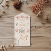 Boho Desert Cactus Wedding All In One Einladung