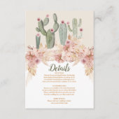Boho Desert Cactus Wedding Begleitkarte (Vorderseite)