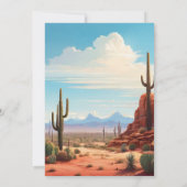 Boho Desert Cactus Wedding Einladung (Rückseite)