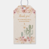 Boho Desert Cactus Wedding Geschenkanhänger (Rückseite)