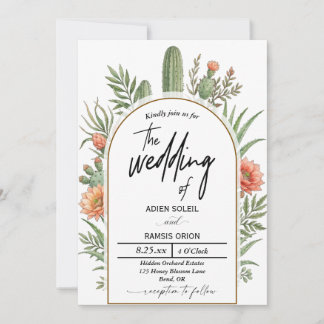 Boho Desert Cactus Wedding Invitation Einladung