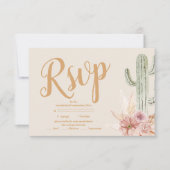 Boho Desert Cactus Wedding RSVP Karte (Vorderseite)