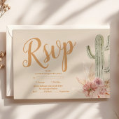 Boho Desert Cactus Wedding RSVP Karte