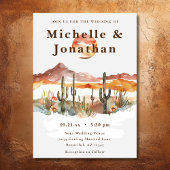 Boho Desert Cactus Western Wedding Einladung
