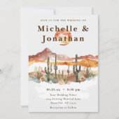 Boho Desert Cactus Western Wedding Einladung (Vorderseite)