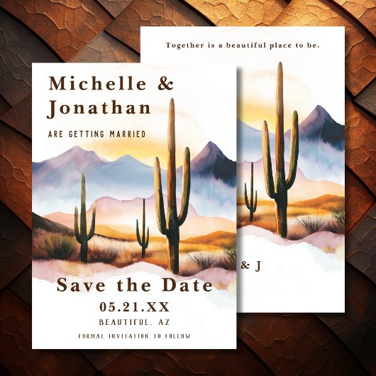 Boho Desert Cactus Western Wedding Save The Date