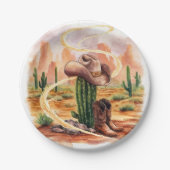 Boho Desert Cowboy Birthday Pappteller (Vorderseite)