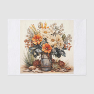 Boho Desert Floral Bouquet Art Decoupage Seidenpapier
