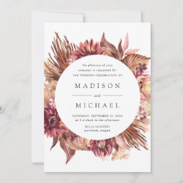Boho Desert Floral Frame Wedding Einladung