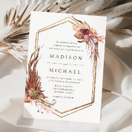 Boho Desert Floral Geometric Wedding Einladung