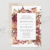 Boho Desert Floral Wedding Einladung (Vorne/Hinten)