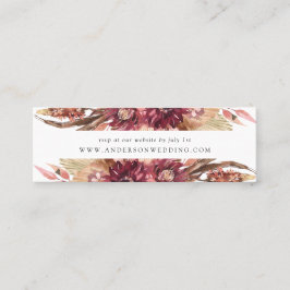 Boho Desert Floral Wedding RSVP Cards Mini Visitenkarte