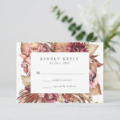 Boho Desert Floral Wedding RSVP Karte (Stehend Vorderseite)