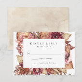 Boho Desert Floral Wedding RSVP Karte (Vorne/Hinten)