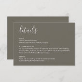 Boho Desert Gray Wedding Details - Eintrittskarte Begleitkarte (Vorne/Hinten)