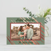 Boho Desert Green Flat Holiday Card Feiertagskarte (Stehend Vorderseite)