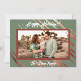 Boho Desert Green Flat Holiday Card Feiertagskarte