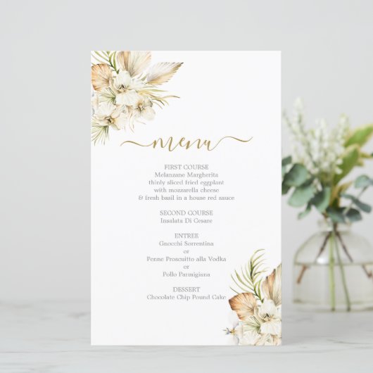 Boho Desert Menu Card (Stehend Vorderseite)