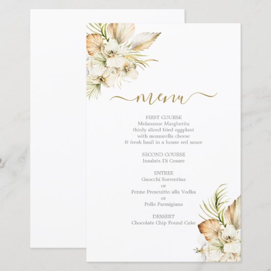 Boho Desert Menu Card (Vorne/Hinten)