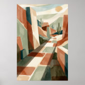 Boho Desert Pathway Sunset, Geometric Arches & Cac Poster (Vorne)