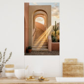 Boho Desert Pink Arches Sunset, Spiral Staircase W Poster (Küche)