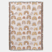 Boho Desert Rainbow Abstrakt Arch Pattern Taupe Decke (Vorderseite Vertikal)