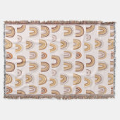 Boho Desert Rainbow Abstrakt Arch Pattern Taupe Decke (Vorderseite)