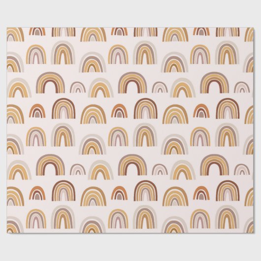 Boho Desert Rainbow Abstrakt Arch Pattern Taupe Geschenkpapier (Flach)