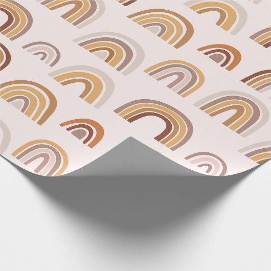 Boho Desert Rainbow Abstrakt Arch Pattern Taupe Geschenkpapier (Ecke)